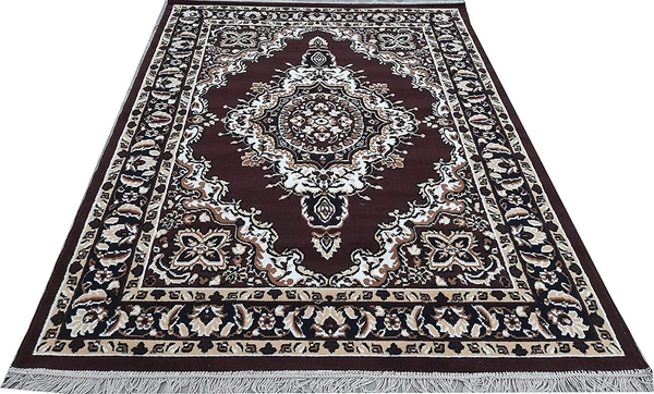 Carpets Super Soft Acrylic Touch Kalin & Rugs Royal Look Carpet |for Bedroom| Living Room - brown, 5x7