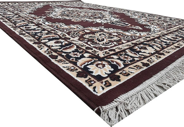 Carpets Super Soft Acrylic Touch Kalin & Rugs Royal Look Carpet |for Bedroom| Living Room - brown, 5x7