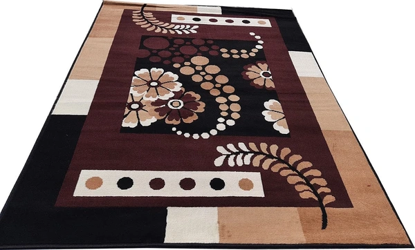 Carpets Super Soft Acrylic Touch Kalin & Rugs Royal Look Carpet |for Bedroom| Living Room - Black, 5x7