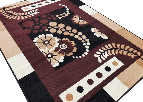Carpets Super Soft Acrylic Touch Kalin & Rugs Royal Look Carpet |for Bedroom| Living Room - Black, 5x7