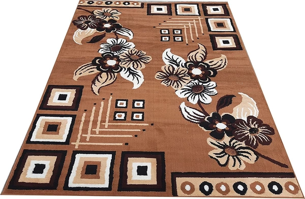 Carpets Super Soft Acrylic Touch Kalin & Rugs Royal Look Carpet |for Bedroom| Living Room - gold, 5x7