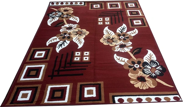 Carpets Super Soft Acrylic Touch Kalin & Rugs Royal Look Carpet |for Bedroom| Living Room - brown, 5x7