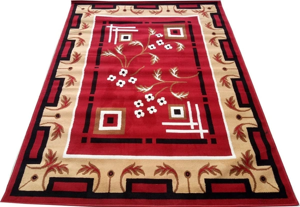 Carpets Super Soft Acrylic Touch Kalin & Rugs Royal Look Carpet |for Bedroom| Living Room - red, 5x7
