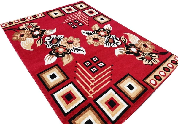 Carpets Super Soft Acrylic Touch Kalin & Rugs Royal Look Carpet |for Bedroom| Living Room - red, 5x7
