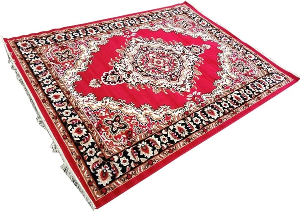 Carpets Super Soft Acrylic Touch Kalin & Rugs Royal Look Carpet |for Bedroom| Living Room - Red, 5x7