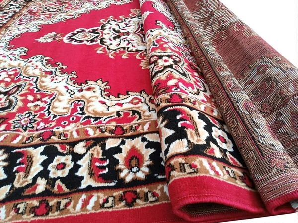 Carpets Super Soft Acrylic Touch Kalin & Rugs Royal Look Carpet |for Bedroom| Living Room - Red, 5x7