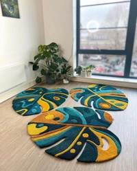 Handmade Modern Custom Design Woollen Carpets For Living Room - multi, Custom