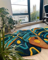 Handmade Modern Custom Design Woollen Carpets For Living Room - multi, Custom