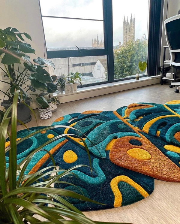 Handmade Modern Custom Design Woollen Carpets For Living Room - multi, Custom