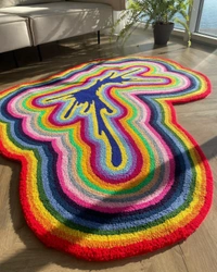 Handmade Modern Custom Design Woollen Carpets For Living Room - multi, Custom