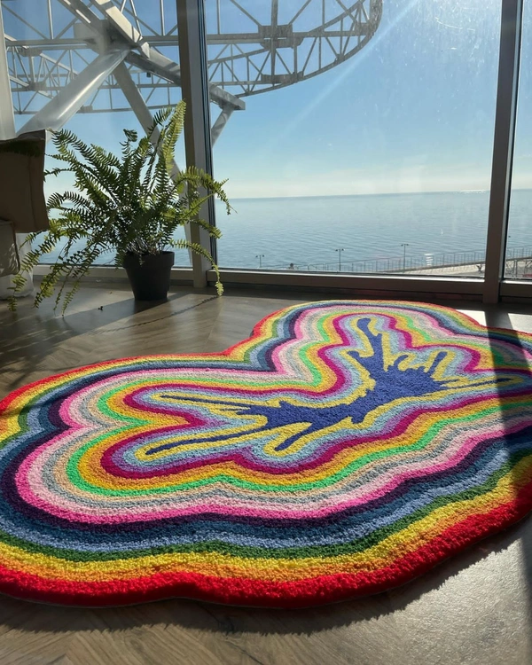 Handmade Modern Custom Design Woollen Carpets For Living Room - multi, Custom
