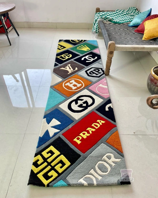 Handmade Modern Custom Design Woollen Carpets For Living Room - multi, Custom
