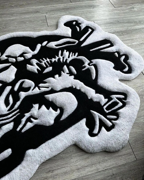 Handmade Modern Custom Design Woollen Carpets For Living Room - multi, Custom
