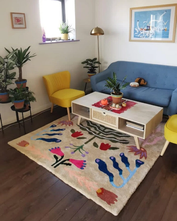 Handmade Modern Custom Design Woollen Carpets For Living Room - multi, Custom