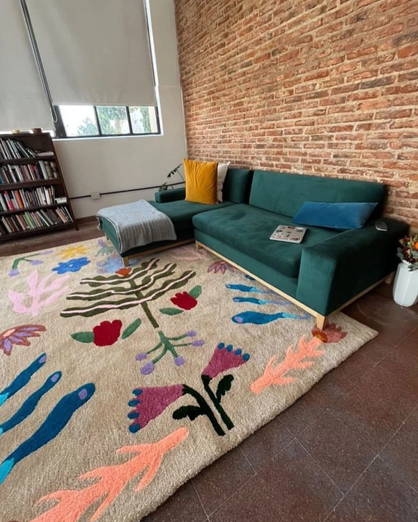 Handmade Modern Custom Design Woollen Carpets For Living Room - multi, Custom