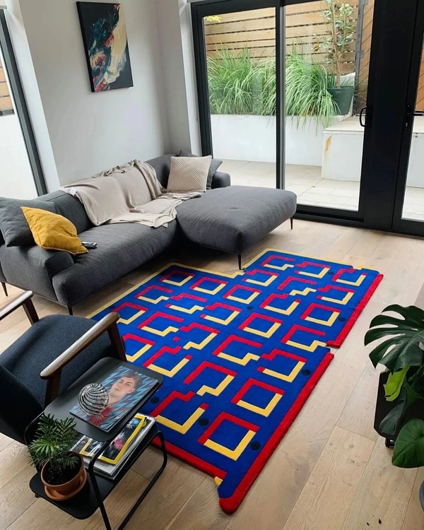 Handmade Modern Custom Design Woollen Carpets For Living Room - multi