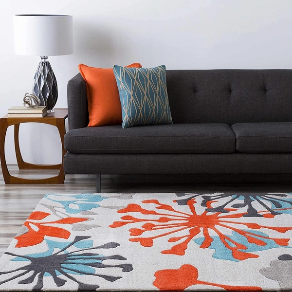 Handmade Modern Design Woollen Carpets For Living Room - White