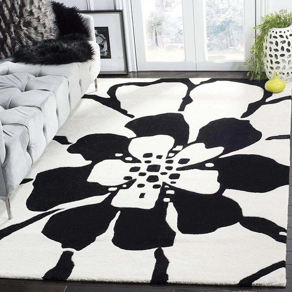 Handmade Modern Design Woollen Carpets For Living Room - White