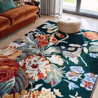 Handmade Modern Design Woollen Carpets For Living Room - Navy Blue