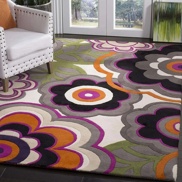 Handmade Modern Design Woollen Carpets For Living Room - multi