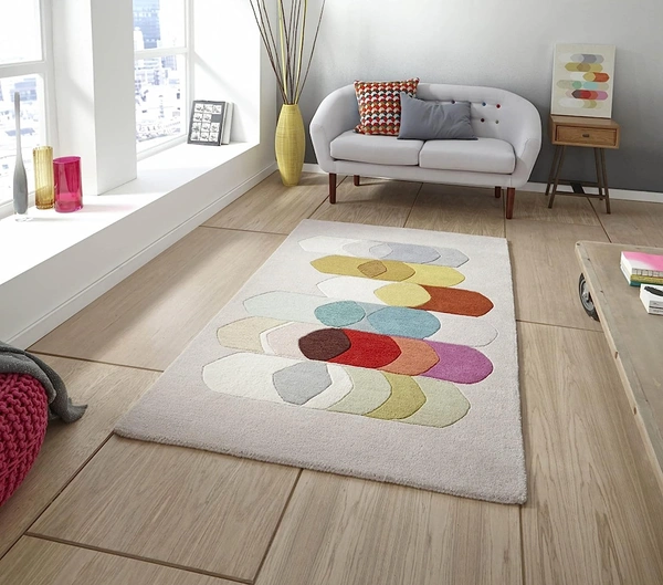 Handmade Modern Design Woollen Carpets For Living Room - multi