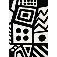 Handmade Modern Design Woollen Carpets For Living Room - Black