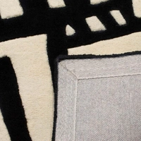 Handmade Modern Design Woollen Carpets For Living Room - Black