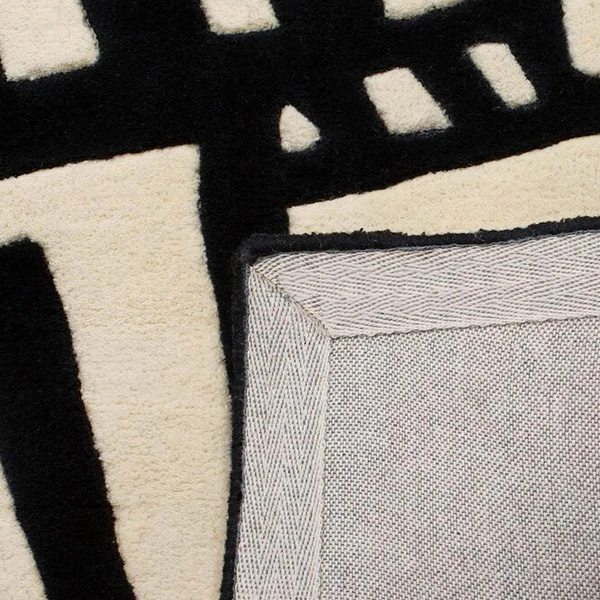 Handmade Modern Design Woollen Carpets For Living Room - Black