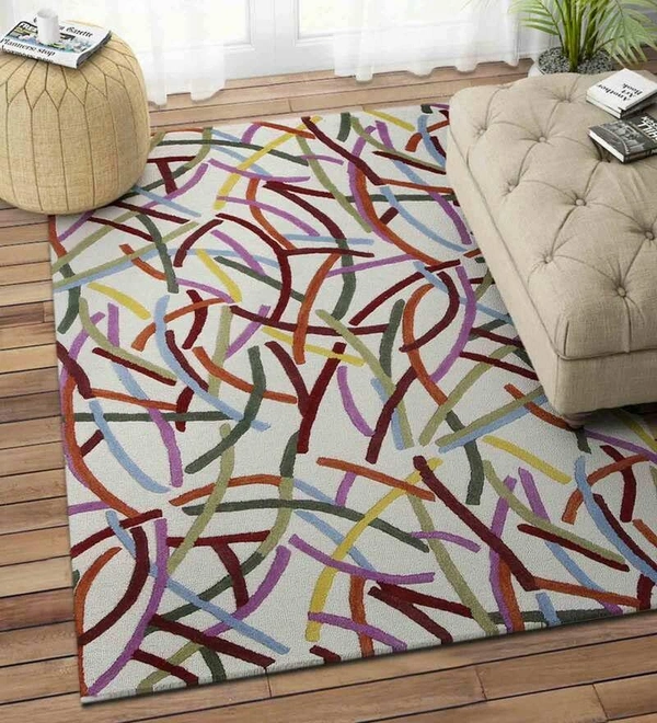 Handmade Modern Design Woollen Carpets For Living Room - multi