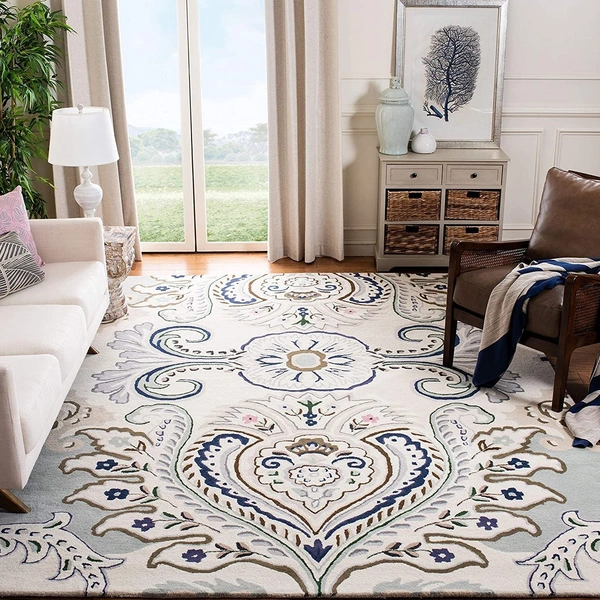 ALAM RUGS Handmade Modern Design Woollen Carpets For Living Room - multi