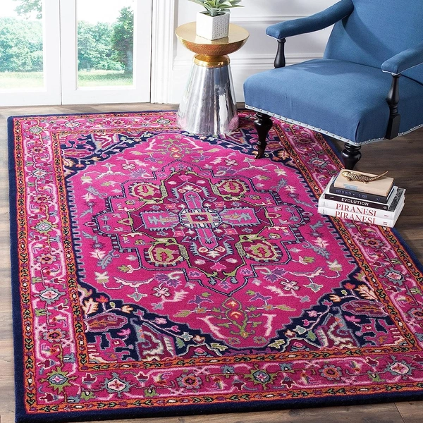 ALAM RUGS Handmade Traditional Design Woollen Carpets For Living Room - multi