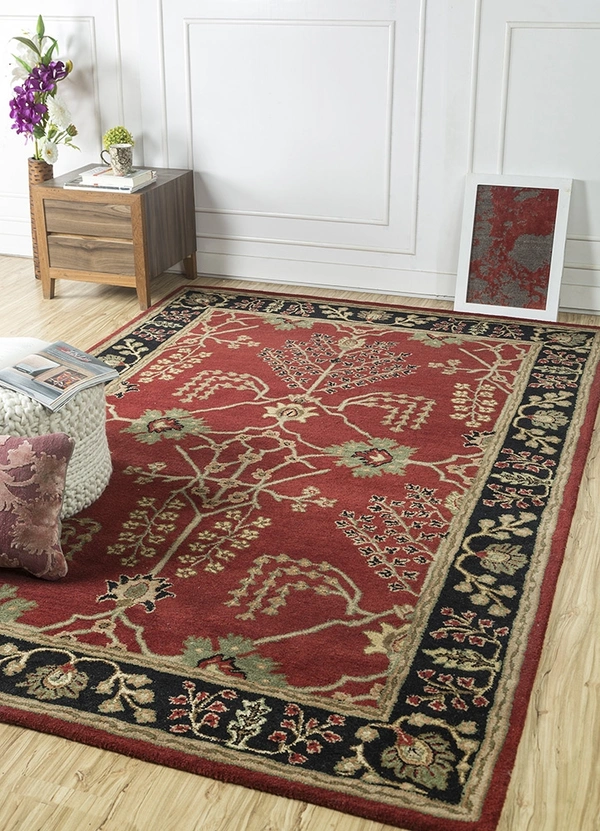 ALAM RUGS Handmade Traditional Design Woollen Carpets For Living Room - multi