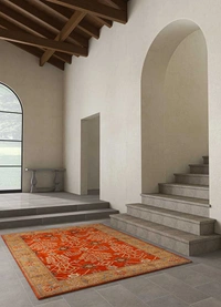 ALAM RUGS Handmade Traditional Design Woollen Carpets For Living Room - multi