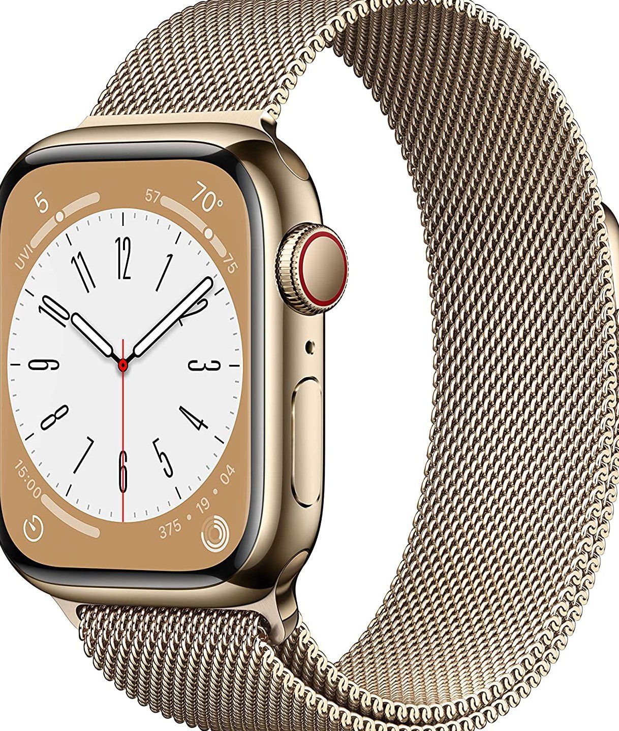 Apple Watch Series 8 GPS Cellular 41mm Gold Stainless Steel Case with Gold Milanese Loop