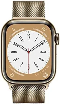 Apple Watch Series 8 GPS + Cellular 41mm Gold Stainless Steel Case with Gold Milanese Loop
