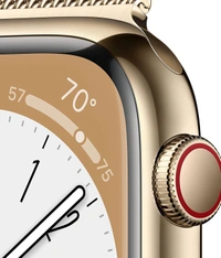 Apple Watch Series 8 GPS + Cellular 41mm Gold Stainless Steel Case with Gold Milanese Loop
