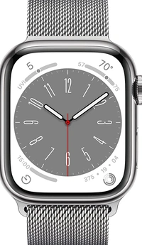 Apple Watch Series 8 GPS + Cellular 41mm Silver Stainless Steel Case with Silver Milanese Loop