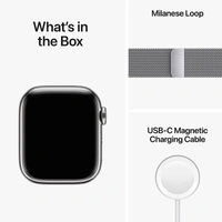 Apple Watch Series 8 GPS + Cellular 41mm Silver Stainless Steel Case with Silver Milanese Loop