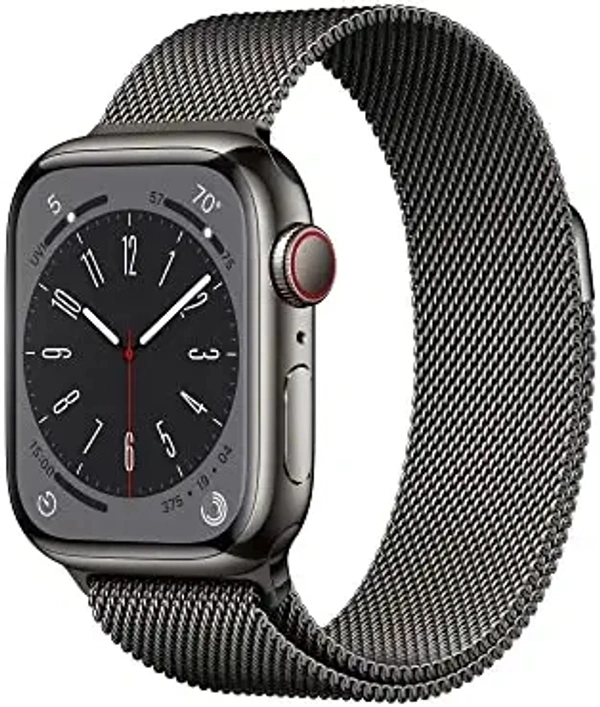 Apple Watch Series 8 GPS + Cellular 41mm Graphite Stainless Steel Case with Graphite Milanese Loop