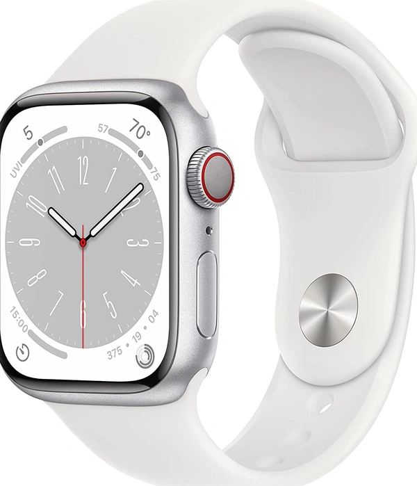 Apple Watch Series 8 GPS + Cellular 41mm Silver Aluminium Case with White Sport Band - Regular6%off