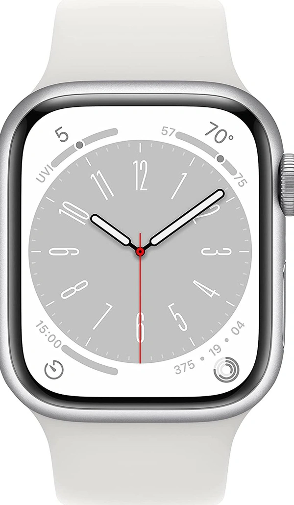 Apple Watch Series 8 GPS + Cellular 41mm Silver Aluminium Case with White Sport Band - Regular6%off