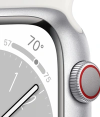 Apple Watch Series 8 GPS + Cellular 41mm Silver Aluminium Case with White Sport Band - Regular6%off