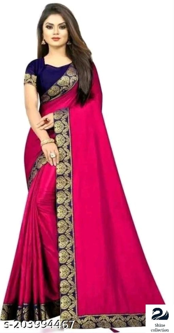 Product Name: *Vichitra silk saree Cotton Silk Cream Simple Lace border Saree With blouse