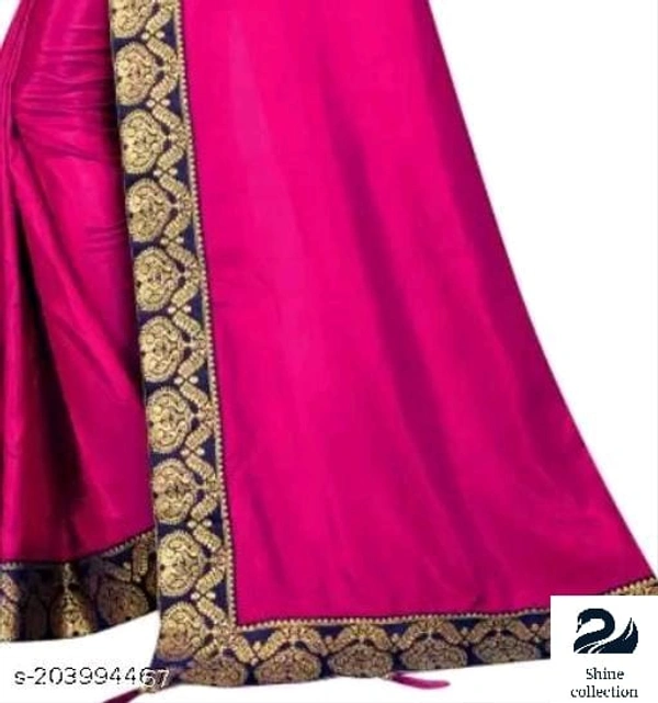 Product Name: *Vichitra silk saree Cotton Silk Cream Simple Lace border Saree With blouse