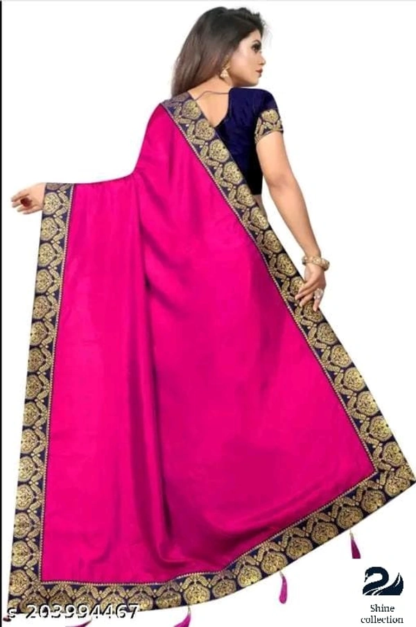 Product Name: *Vichitra silk saree Cotton Silk Cream Simple Lace border Saree With blouse