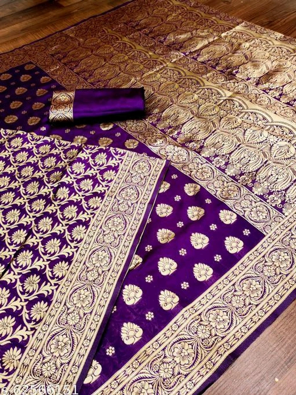 Banarasi Jacquard purple saree