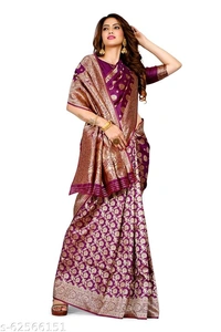 Banarasi Jacquard purple saree