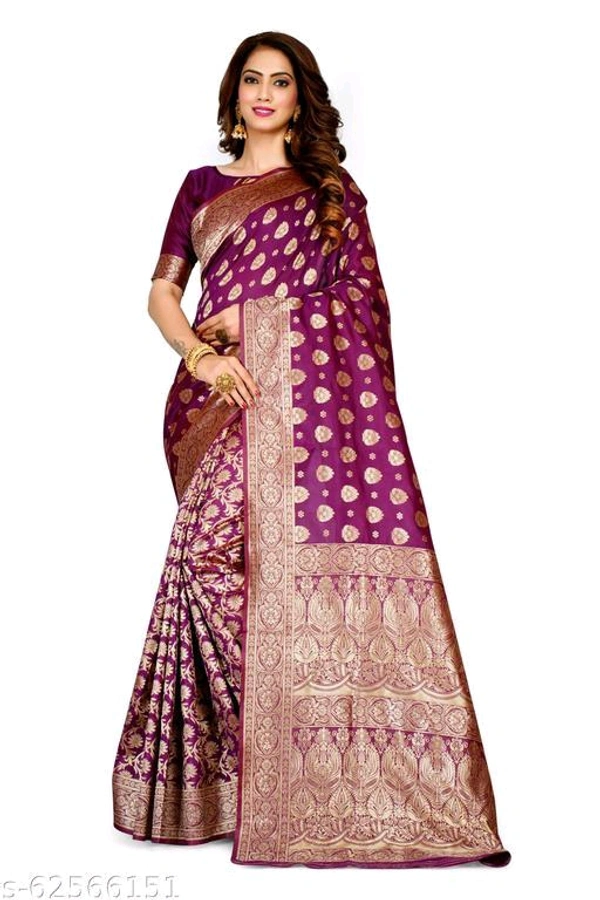 Banarasi Jacquard purple saree