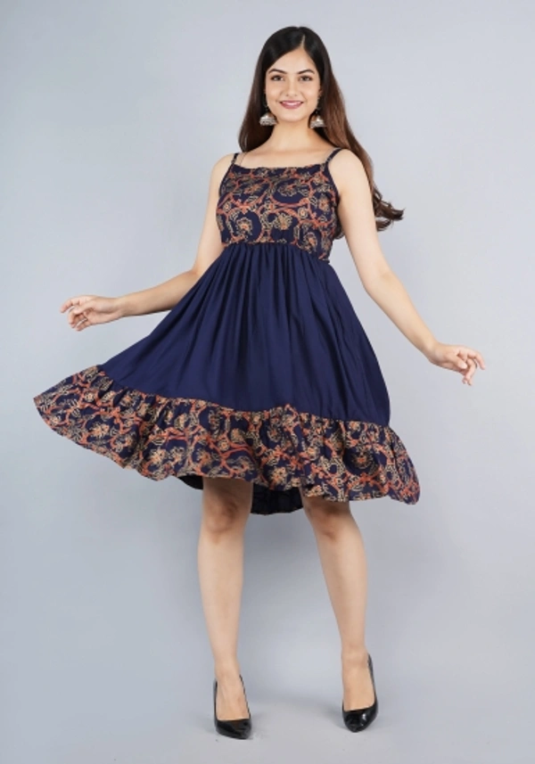 Women Ethnic Dress Blue Dresses Kurta - S