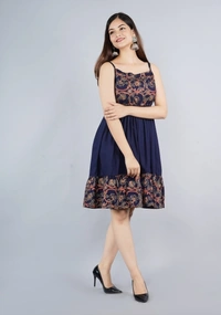 Women Ethnic Dress Blue Dresses Kurta - S
